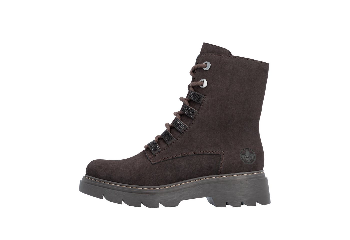 Rieker Schnürstiefelette Schnürboots, Herbststiefelette mit Glitzersteinchen – Bild 3 von 5