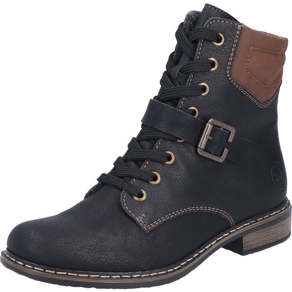 Rieker Schnürstiefelette Schnürboots, Stiefelette, Blockabsatz, mit gepolstertem Schaftrand