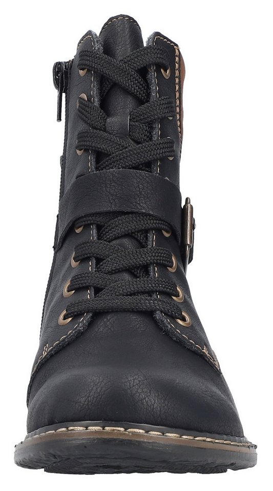 Rieker Schnürstiefelette Schnürboots, Stiefelette, Blockabsatz, mit gepolstertem Schaftrand – Bild 4 von 5