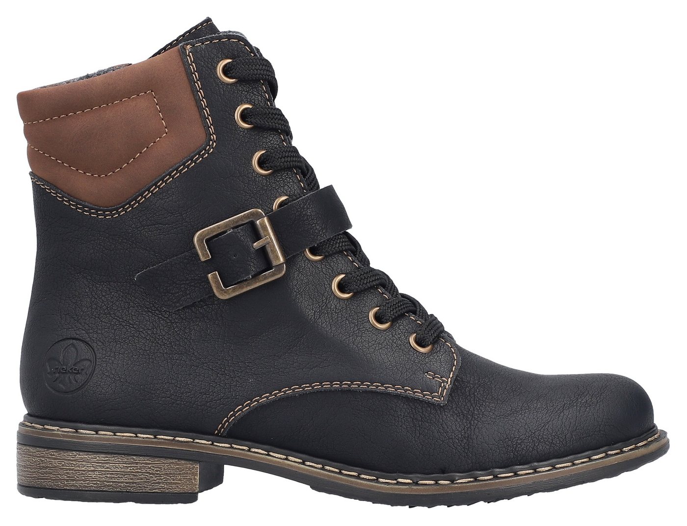 Rieker Schnürstiefelette Schnürboots, Stiefelette, Blockabsatz, mit gepolstertem Schaftrand – Bild 5 von 5