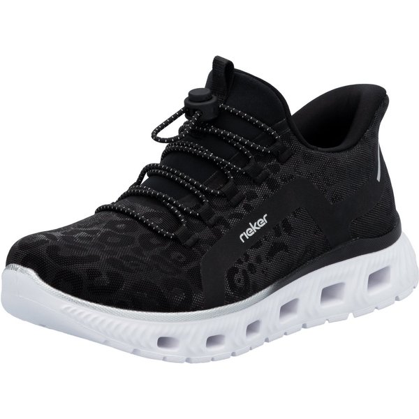 Rieker Slip-On Sneaker, Freizeitsneaker, Schlupfschuh in Leo-Optik, mit MemoSoft-Innensohle