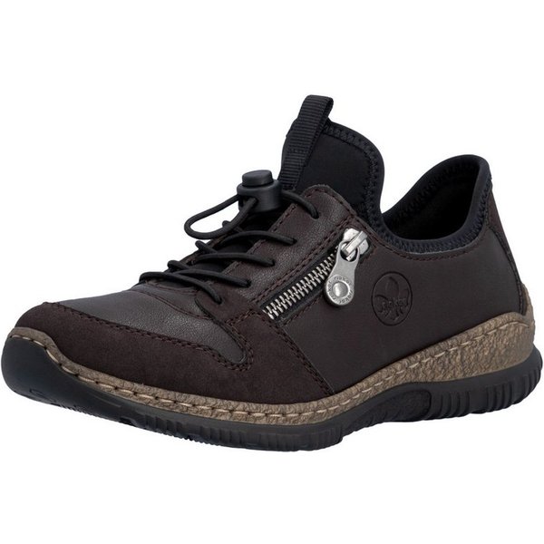 Rieker Slip-On Sneaker Freizeitschuh, Halbschuh mit Zierreißverschluss und Gummizug