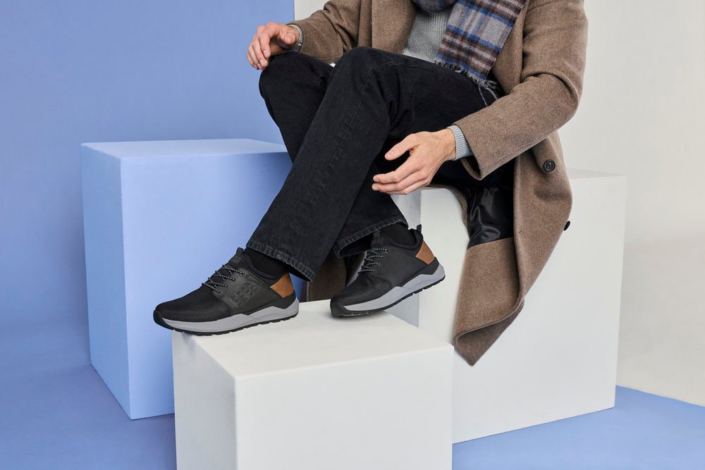 Rieker Slip-On Sneaker Slipper, Schlupfschuh, Halbschuh mit Kontrastbesatz – Bild 2 von 5
