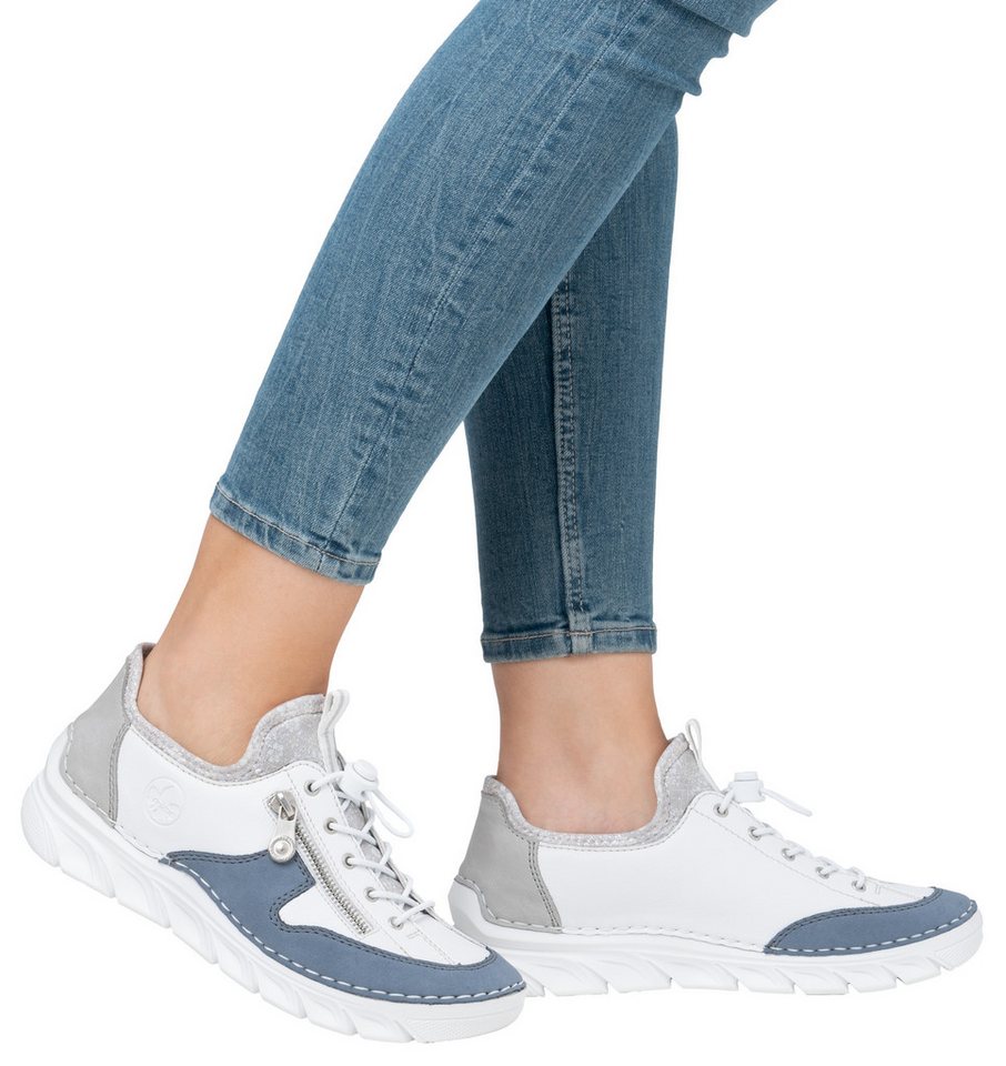 Rieker Slip-On Sneaker Slipper, Freizeitschuh mit kontrastfarbenen Besätzen – Bild 2 von 5