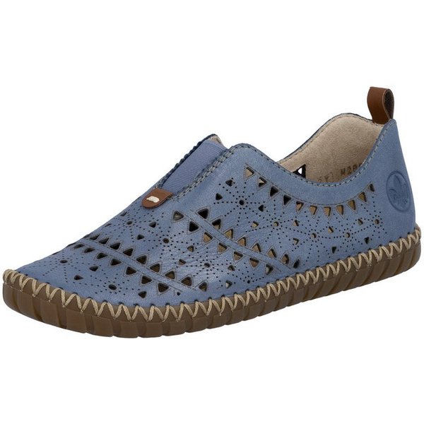 Rieker Slipper Schlupfschuh, Halbschuh, Urlaubsschuh mit Perforation