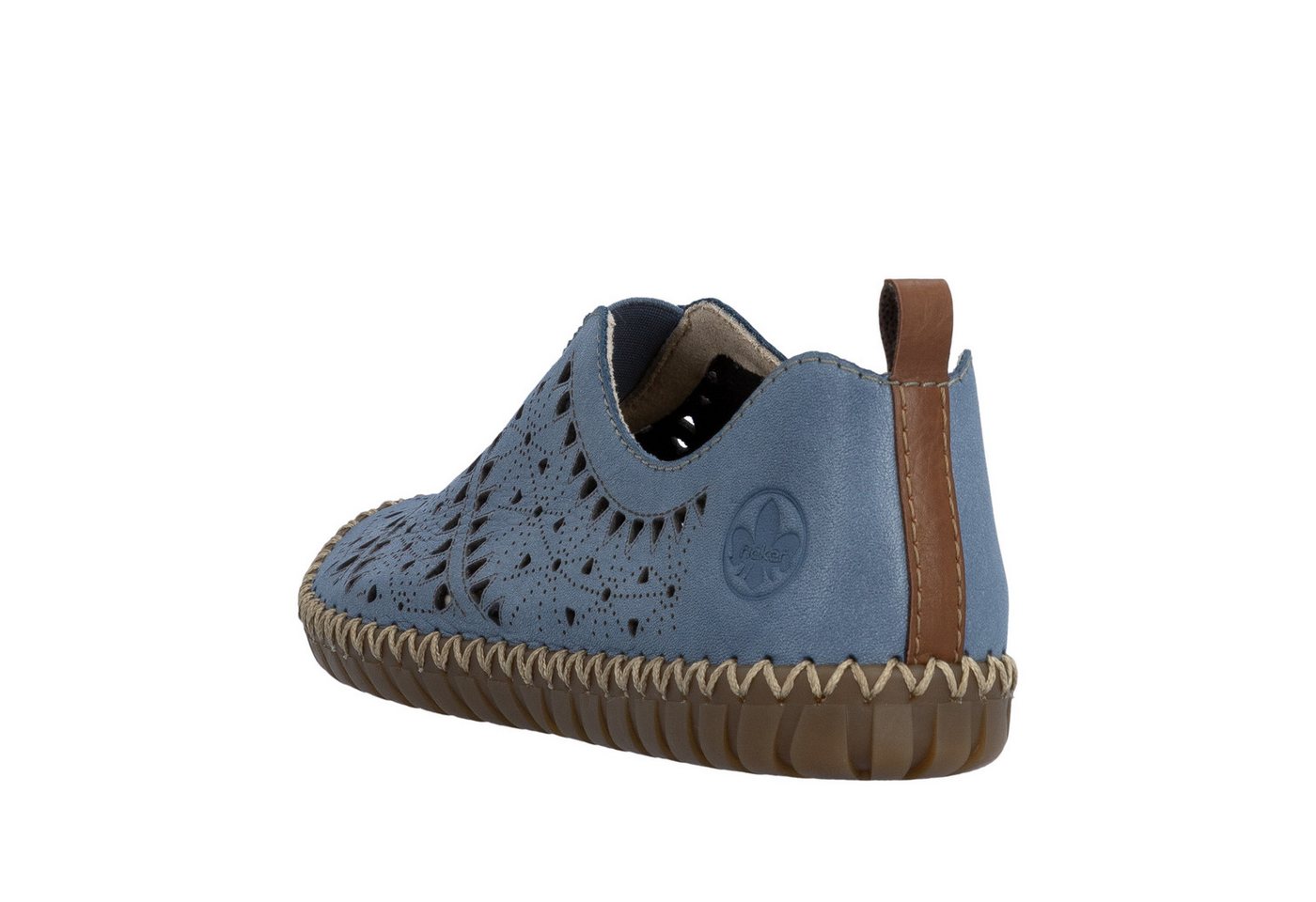 Rieker Slipper Schlupfschuh, Halbschuh, Urlaubsschuh mit Perforation – Bild 2 von 5