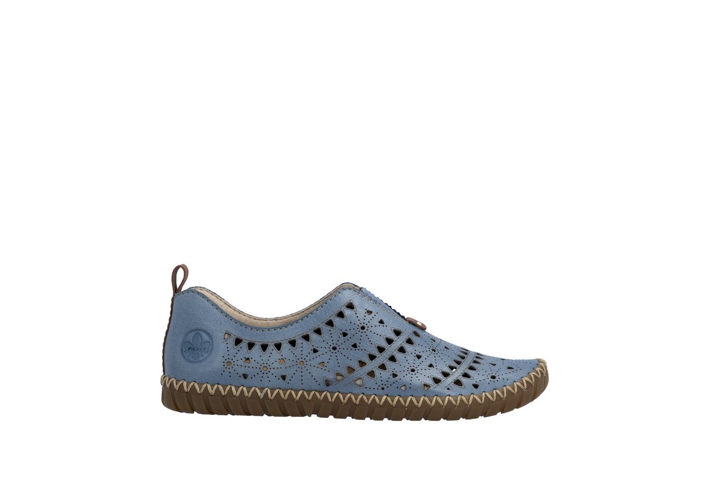 Rieker Slipper Schlupfschuh, Halbschuh, Urlaubsschuh mit Perforation – Bild 5 von 5
