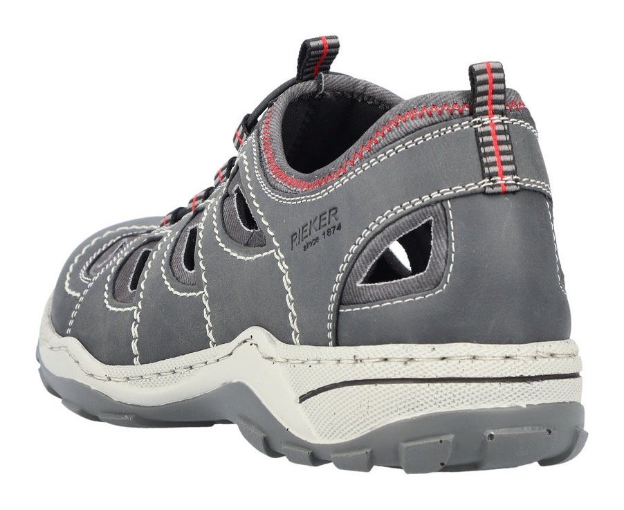 Rieker Slipper Trekking Schuh, Sandale, Sommerschuh mit praktischem Gummizug – Bild 2 von 5