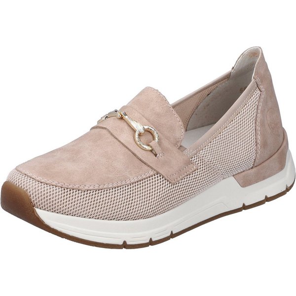Rieker Slipper vegan Slip-On Sneaker Slipper, Freizeitschuh mit eleganter Zierspange
