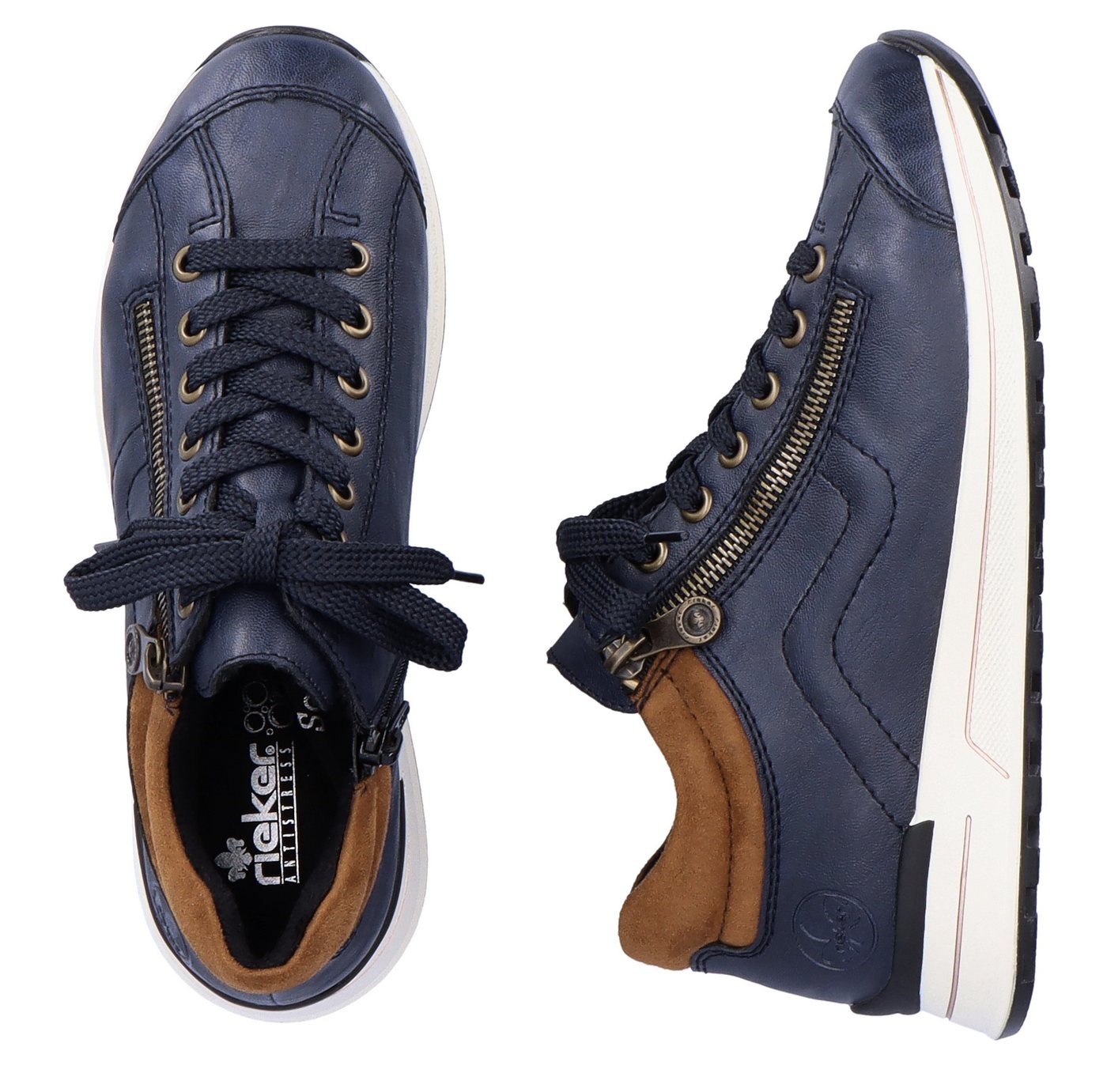 Rieker Sneaker Freizeitschuh, Halbschuh, Schnürschuh, mit weichem Schaftrand – Bild 2 von 5