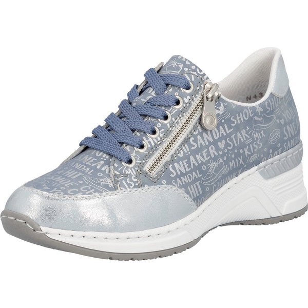 Rieker Sneaker mit Lettern bedruckt, Freizeitschuh, Halbschuh, Schnürschuh