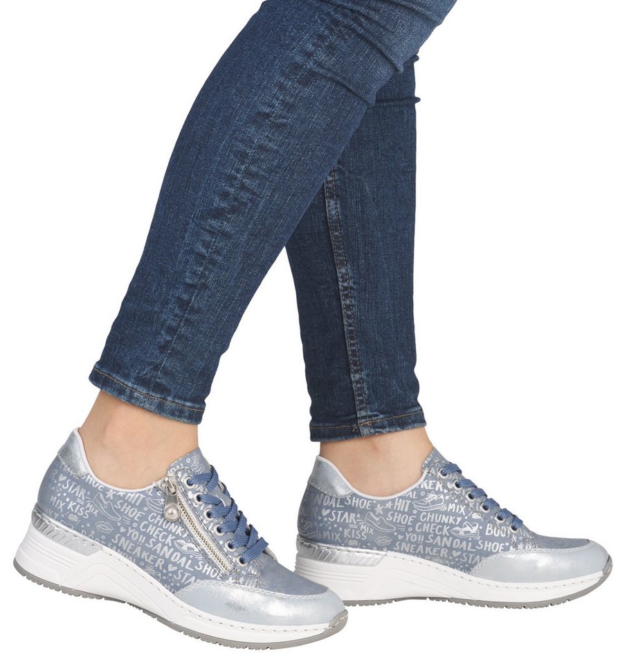 Rieker Sneaker mit Lettern bedruckt, Freizeitschuh, Halbschuh, Schnürschuh – Bild 2 von 5