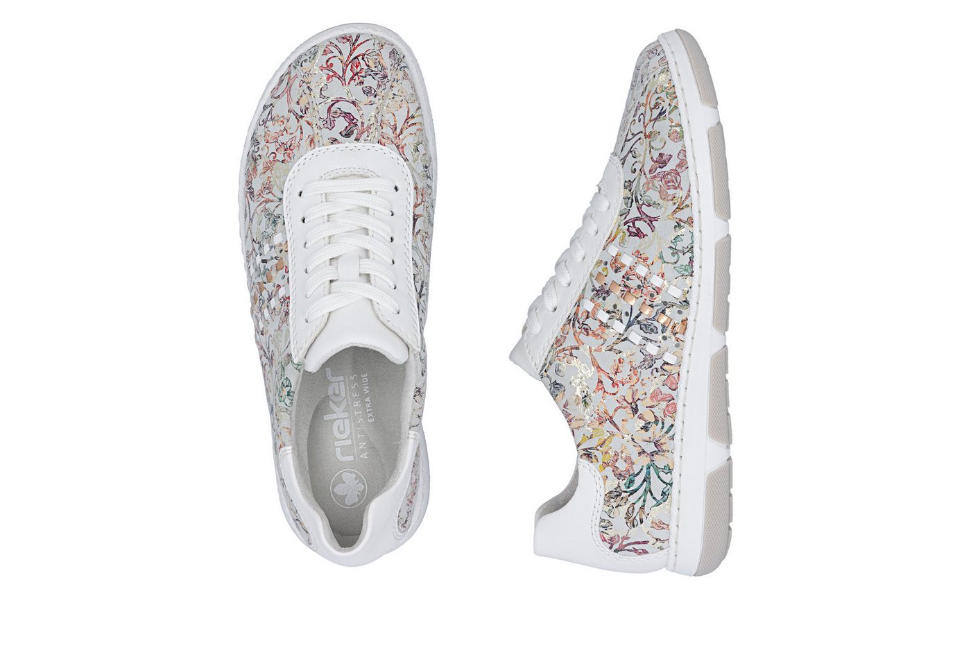 Rieker Sneaker Schnürschuh, Halbschuh, Freizeitsneaker mit floraler Musterung – Bild 5 von 5