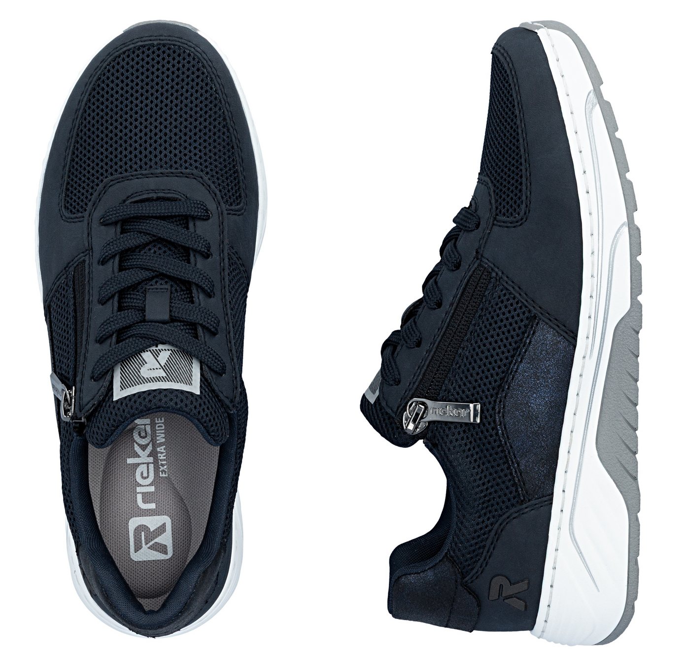 Rieker Sneaker Schnürschuh, Halbschuh, Freizeitsneaker mit Reißverschluss – Bild 5 von 5