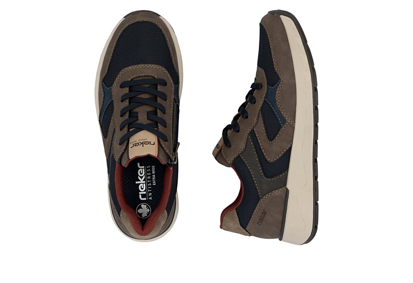Rieker Sneaker Schnürschuh, Halbschuh, Freizeitschuh mit weichem Schaftrand – Bild 4 von 5