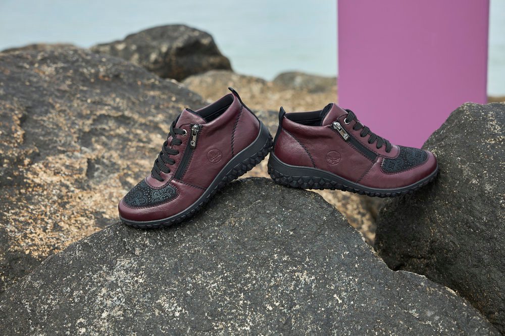 Rieker Sneakerboots High Top Sneaker, Schnürboots, Stiefelette mit floralem Muster – Bild 2 von 5