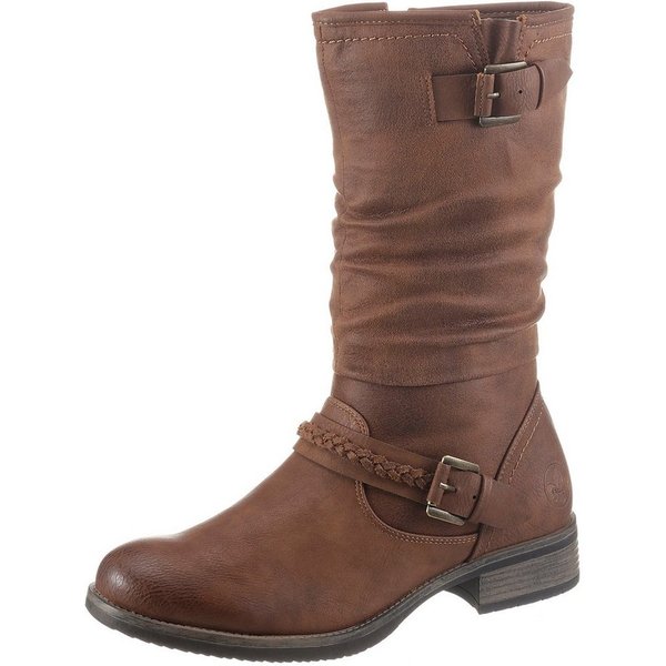 Rieker Stiefel Winterboots,Blockabsatz mit gerafftem slouchy-Schaft, schmale Form