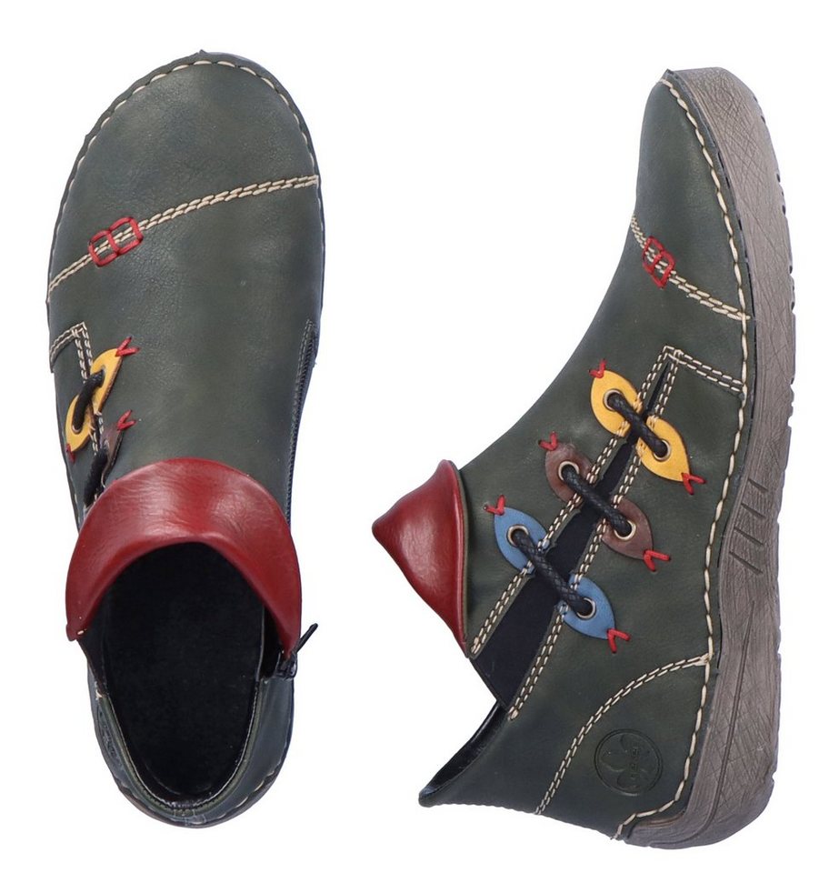 Rieker Stiefelette Schlupfboots, Slipper mit bunten Applikationen seitlich – Bild 4 von 5