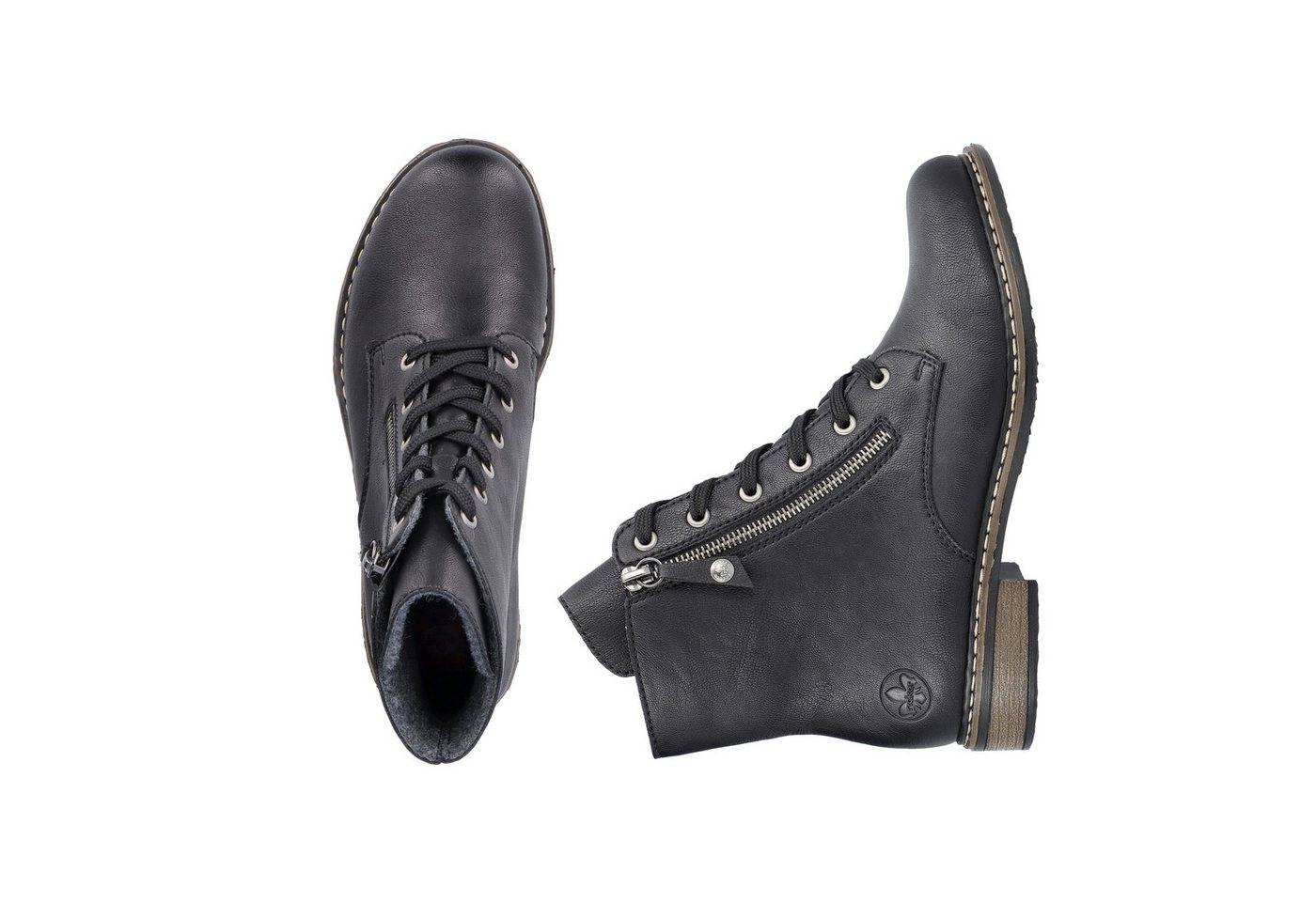 Rieker Stiefelette Schnürstiefelette, Schnürboots mit Reißverschluss an der Außenseite – Bild 3 von 5