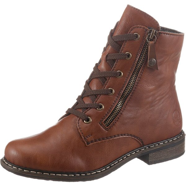 Rieker Stiefelette Schnürstiefelette, Schnürboots mit Reißverschluss an der Außenseite
