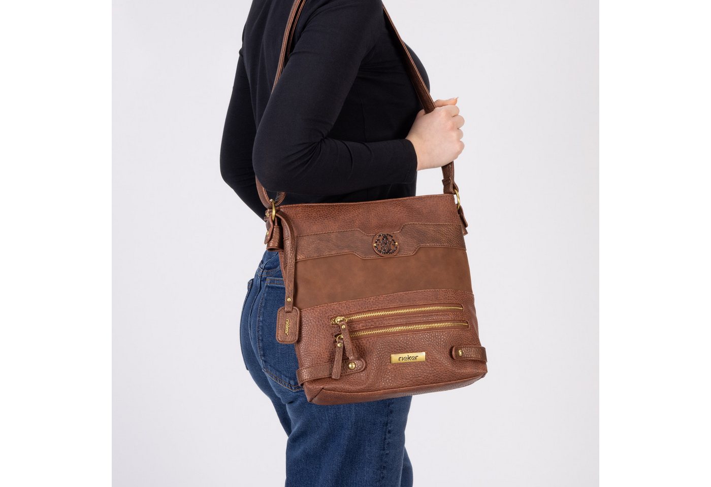 Rieker Umhängetasche, Schultertasche, Damen-Tasche mit praktischem Reißverschluss-Rückfach – Bild 2 von 5