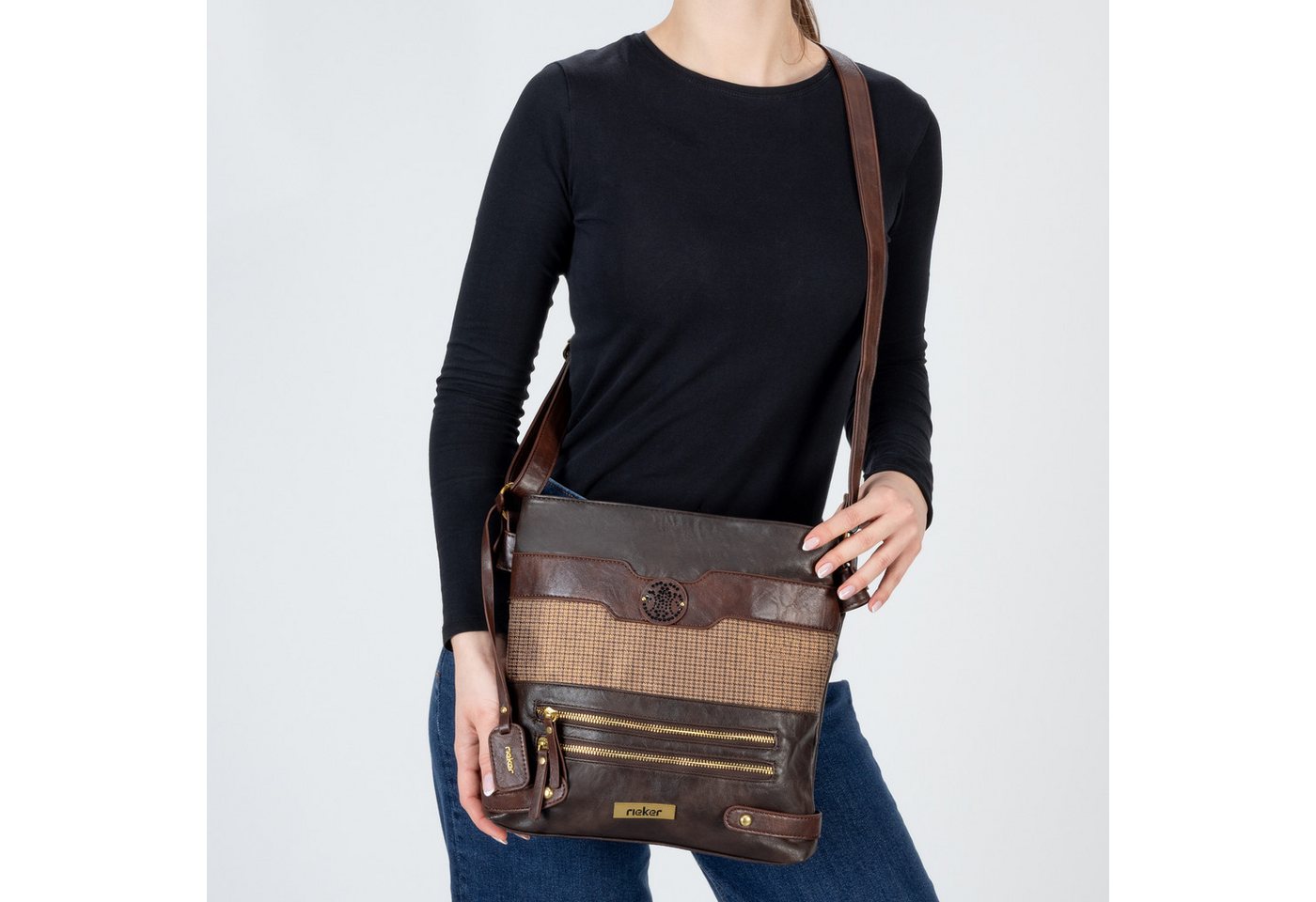 Rieker Umhängetasche, Schultertasche, Damen-Tasche mit praktischem Reißverschluss-Rückfach – Bild 3 von 5