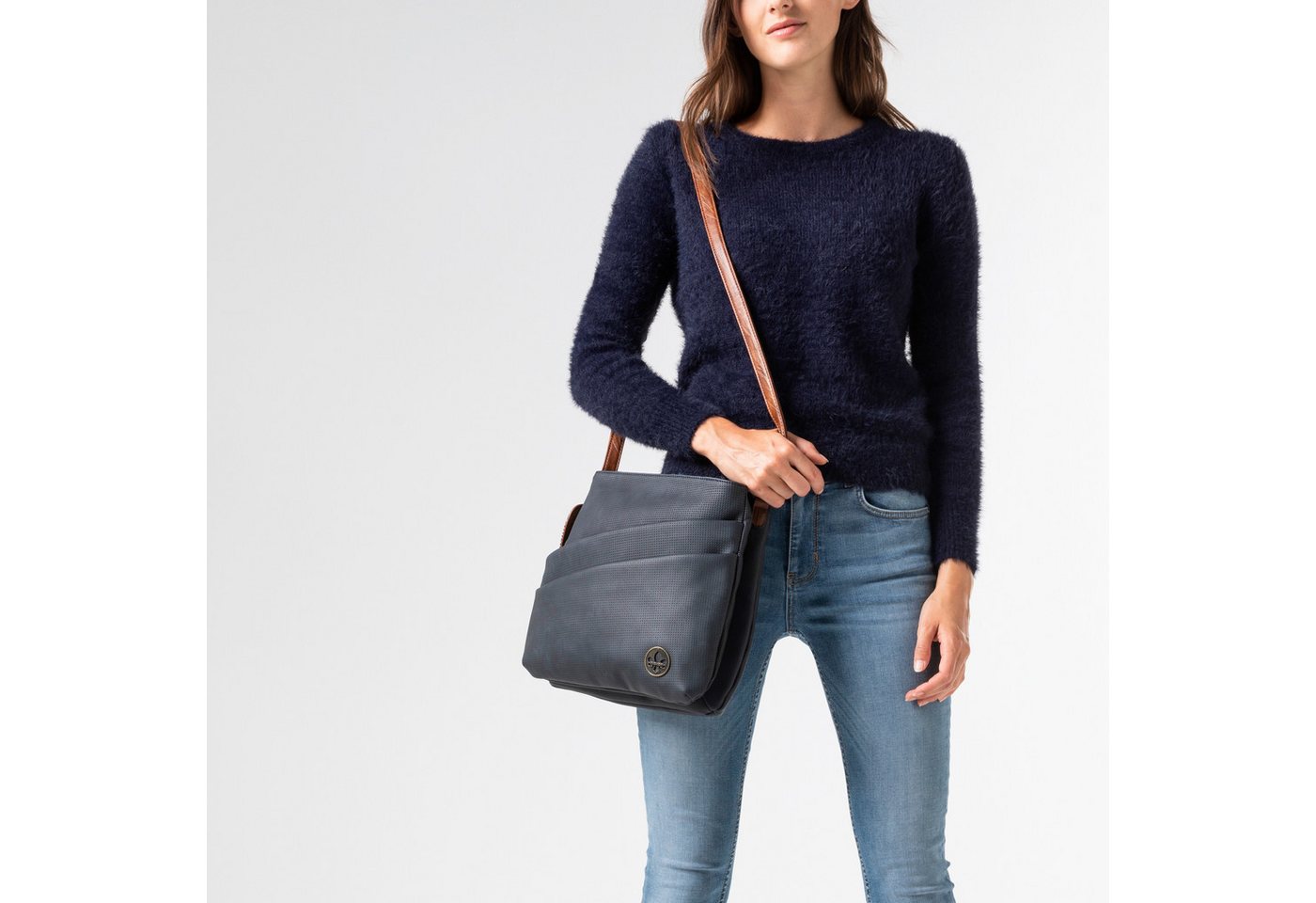 Rieker Umhängetasche, Schultertasche, Damen Handtasche mit zwei Hauptfächern – Bild 2 von 5