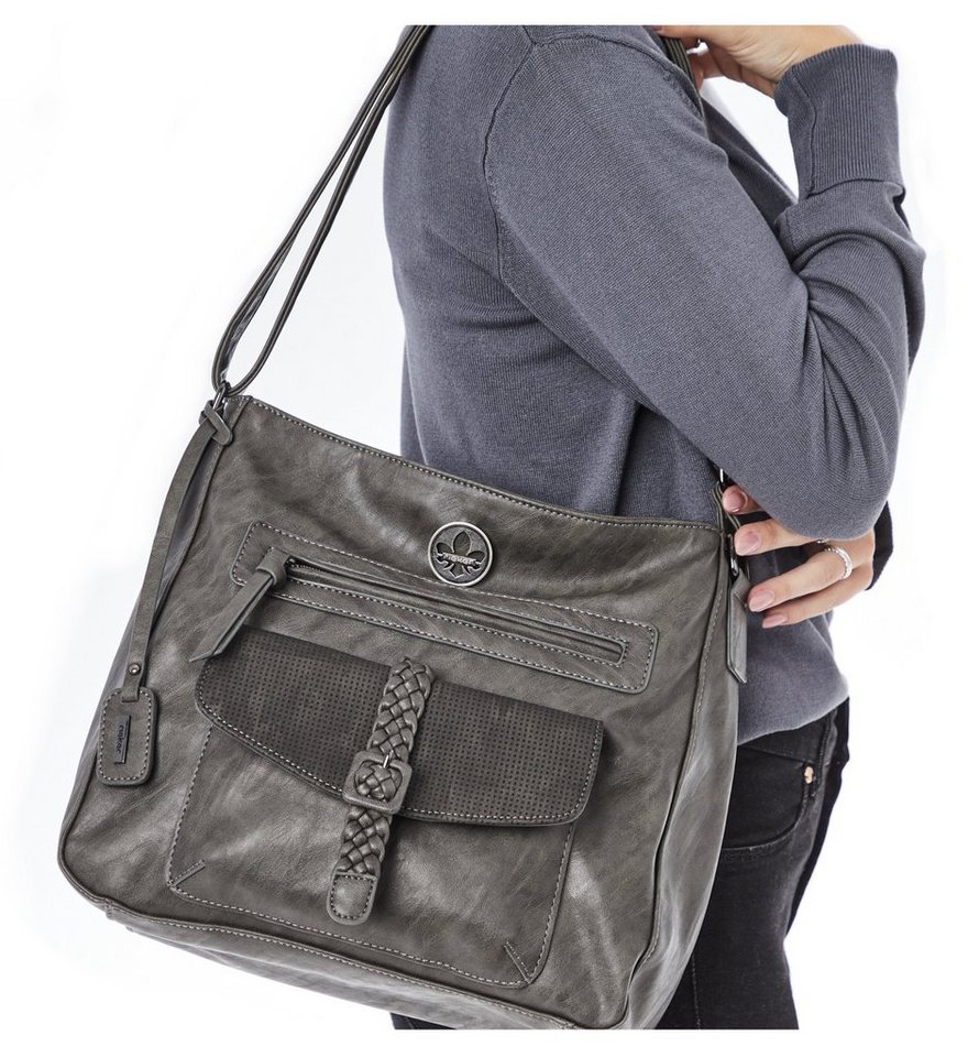 Rieker Umhängetasche Montenegro/Guana/Eagle, Damen Schultertasche, Handtasche mit Zierschnalle und Flechtband – Bild 2 von 5