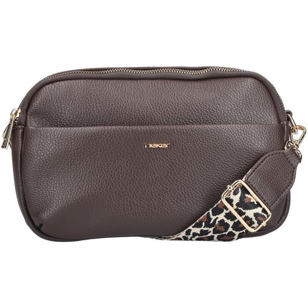 Rieker Umhängetasche, Damen Schultertasche, Handtasche mit zwei Reißverschlüssen