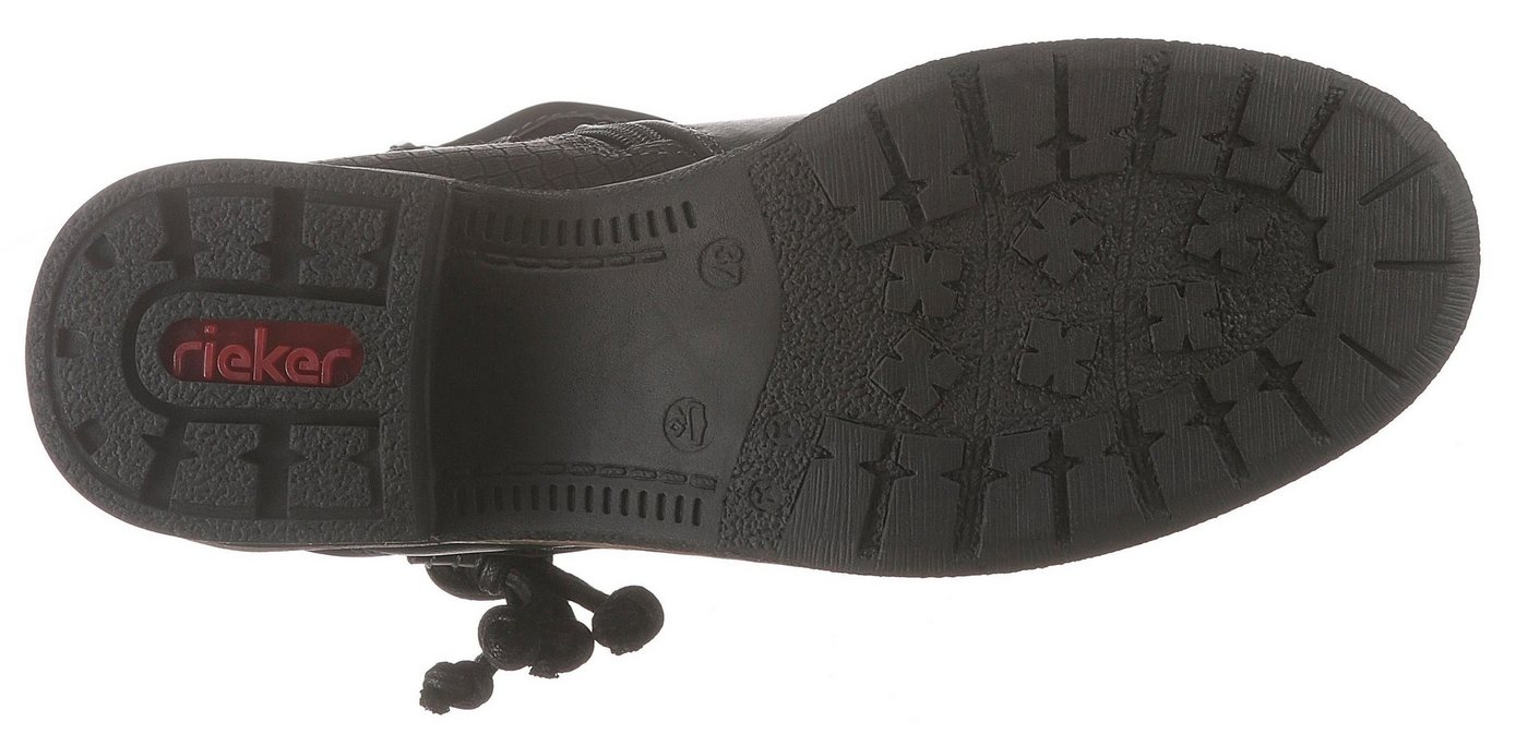 Rieker Winterboots, Winterstiefelette, Blockabsatz, Warmfutter, mit Zierbänder – Bild 3 von 5