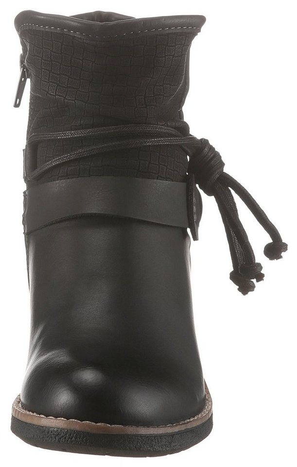 Rieker Winterboots, Winterstiefelette, Blockabsatz, Warmfutter, mit Zierbänder – Bild 4 von 5