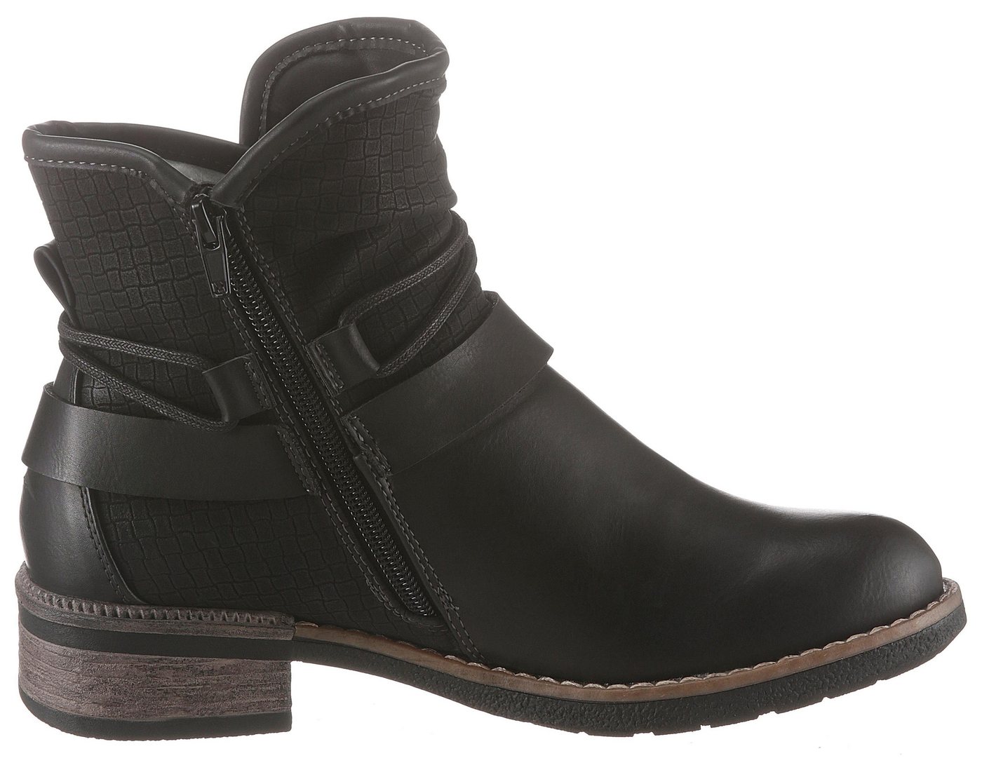Rieker Winterboots, Winterstiefelette, Blockabsatz, Warmfutter, mit Zierbänder – Bild 5 von 5