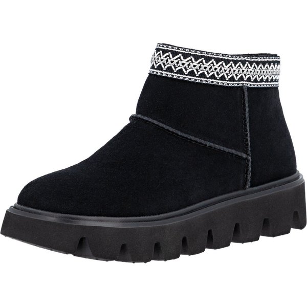 Rieker Winterboots Plateauboots, Stiefelette mit Textileinfass im Ethno-Look