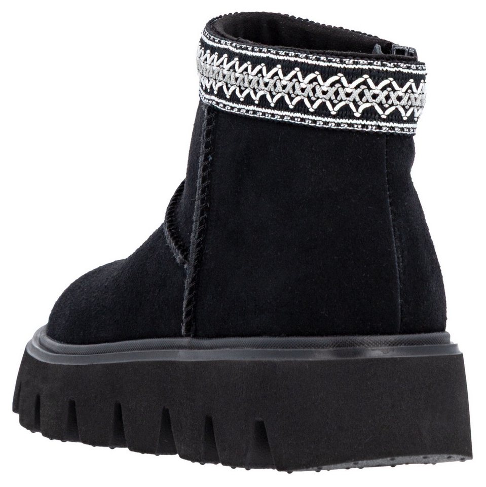 Rieker Winterboots Plateauboots, Stiefelette mit Textileinfass im Ethno-Look – Bild 3 von 5