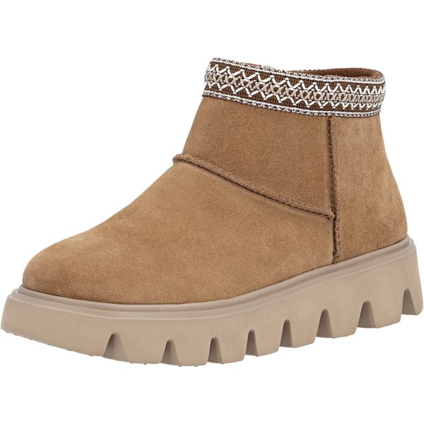 Rieker Winterboots Plateauboots, Stiefelette mit Textileinfass im Ethno-Look