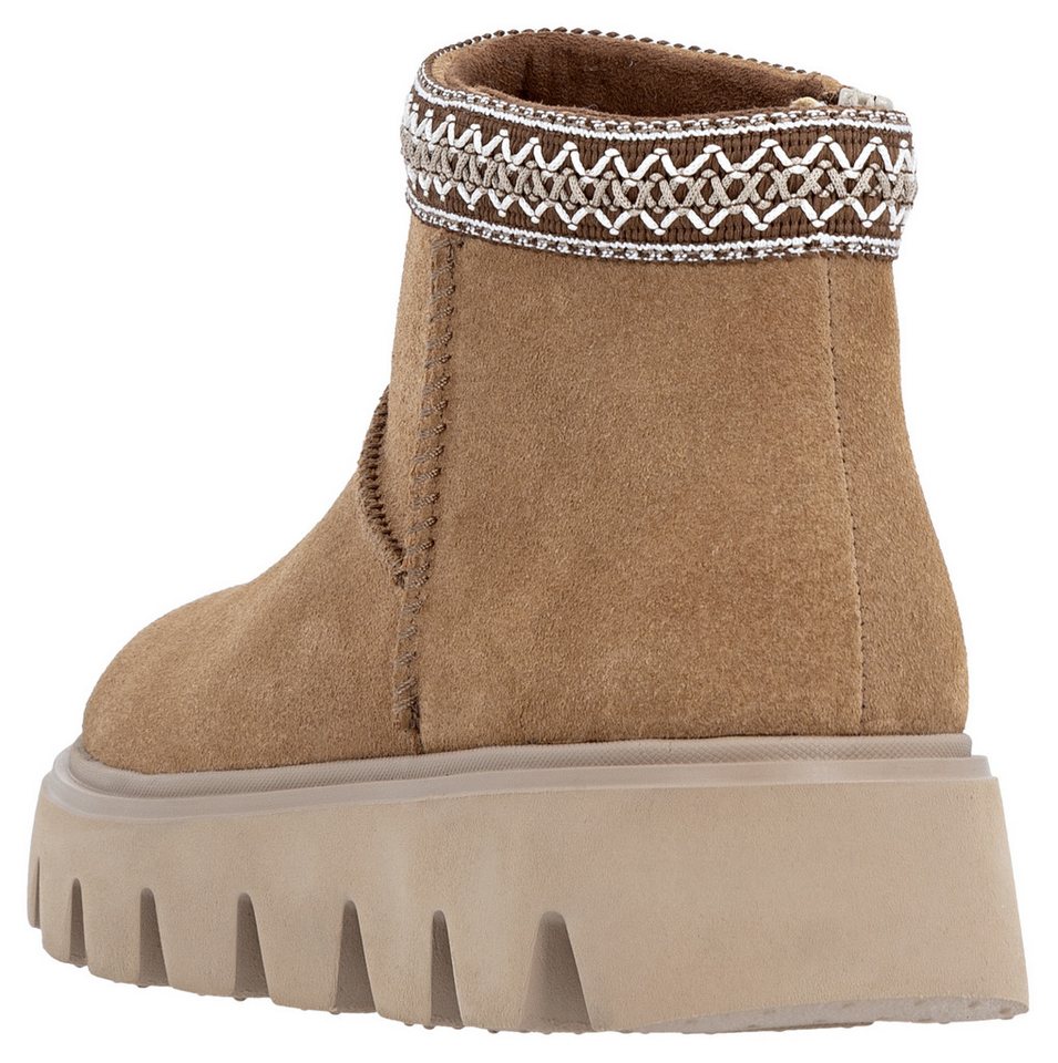 Rieker Winterboots Plateauboots, Stiefelette mit Textileinfass im Ethno-Look – Bild 3 von 5