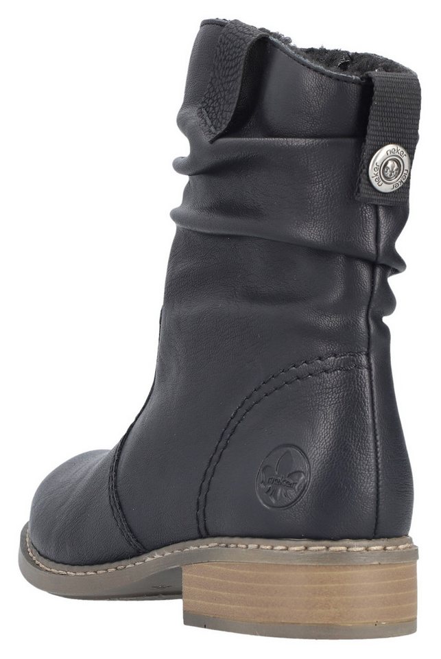 Rieker Winterboots, Winterstiefelette, Blockabsatz, Warmfutter, geraffter slouchy Schaft – Bild 5 von 5
