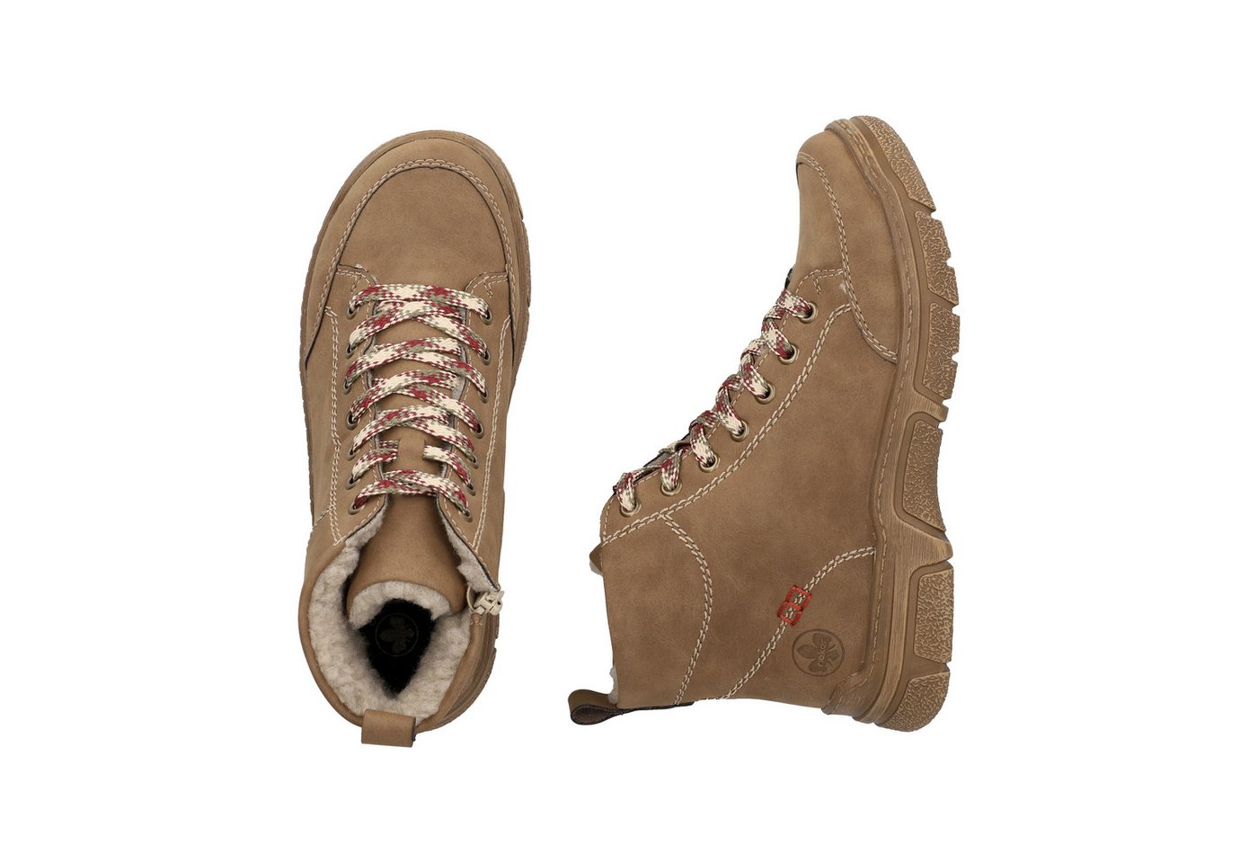 Rieker Winterboots Schnürboots, Schnürstiefelette mit Warmfutter und Ziersteppung – Bild 2 von 5