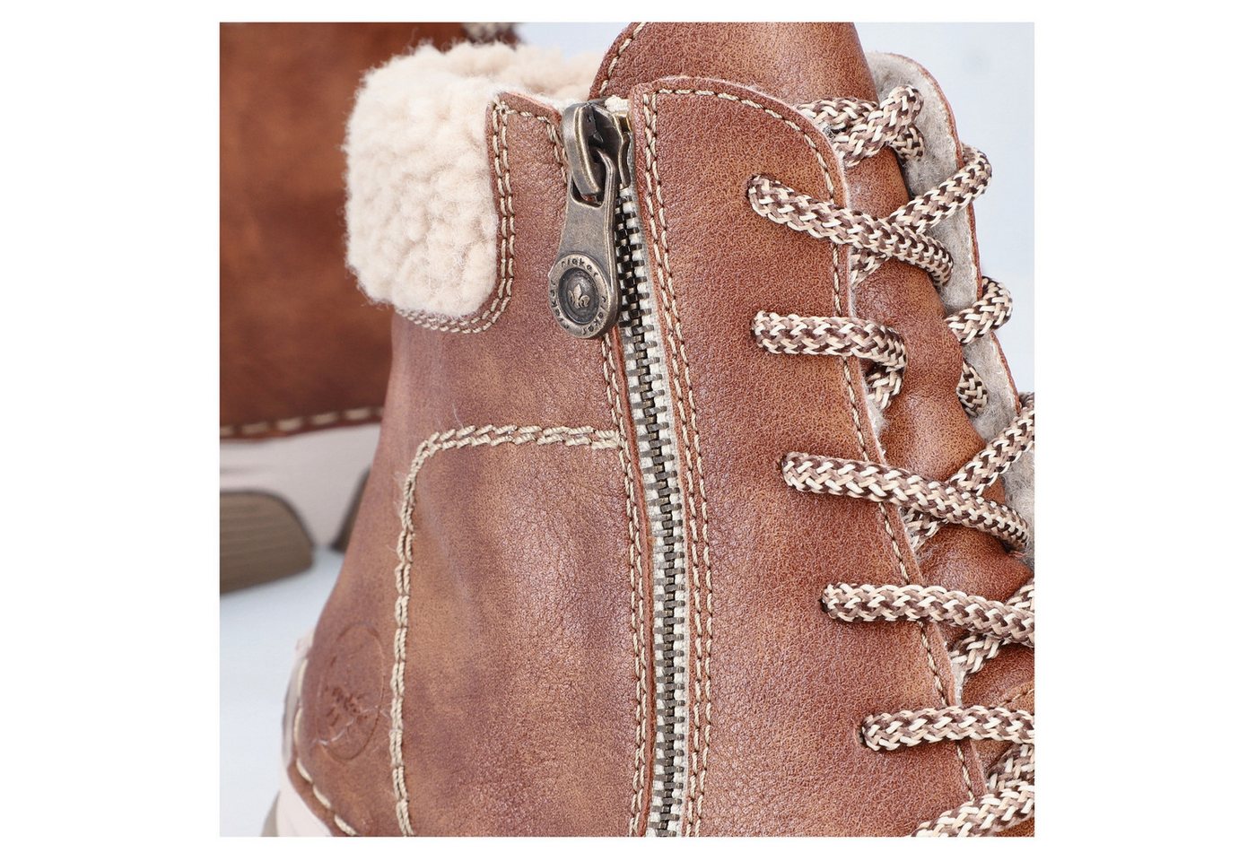 Rieker Winterboots Schnürboots, Stiefelette, Casual-Boots mit Reißverschluss außen – Bild 3 von 5
