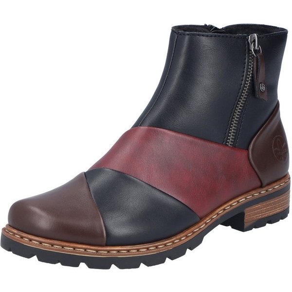 Rieker Winterboots Stiefelette in aktueller Patchwork-Optik, Warmfutter