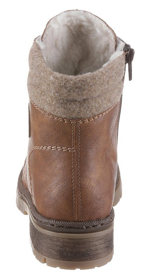 Rieker Winterboots Winterstiefelette, Blockabsatz, in trendiger Used-Optik – Bild 2 von 5