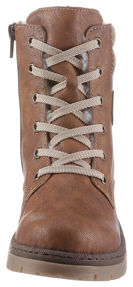 Rieker Winterboots Winterstiefelette, Blockabsatz, in trendiger Used-Optik – Bild 4 von 5