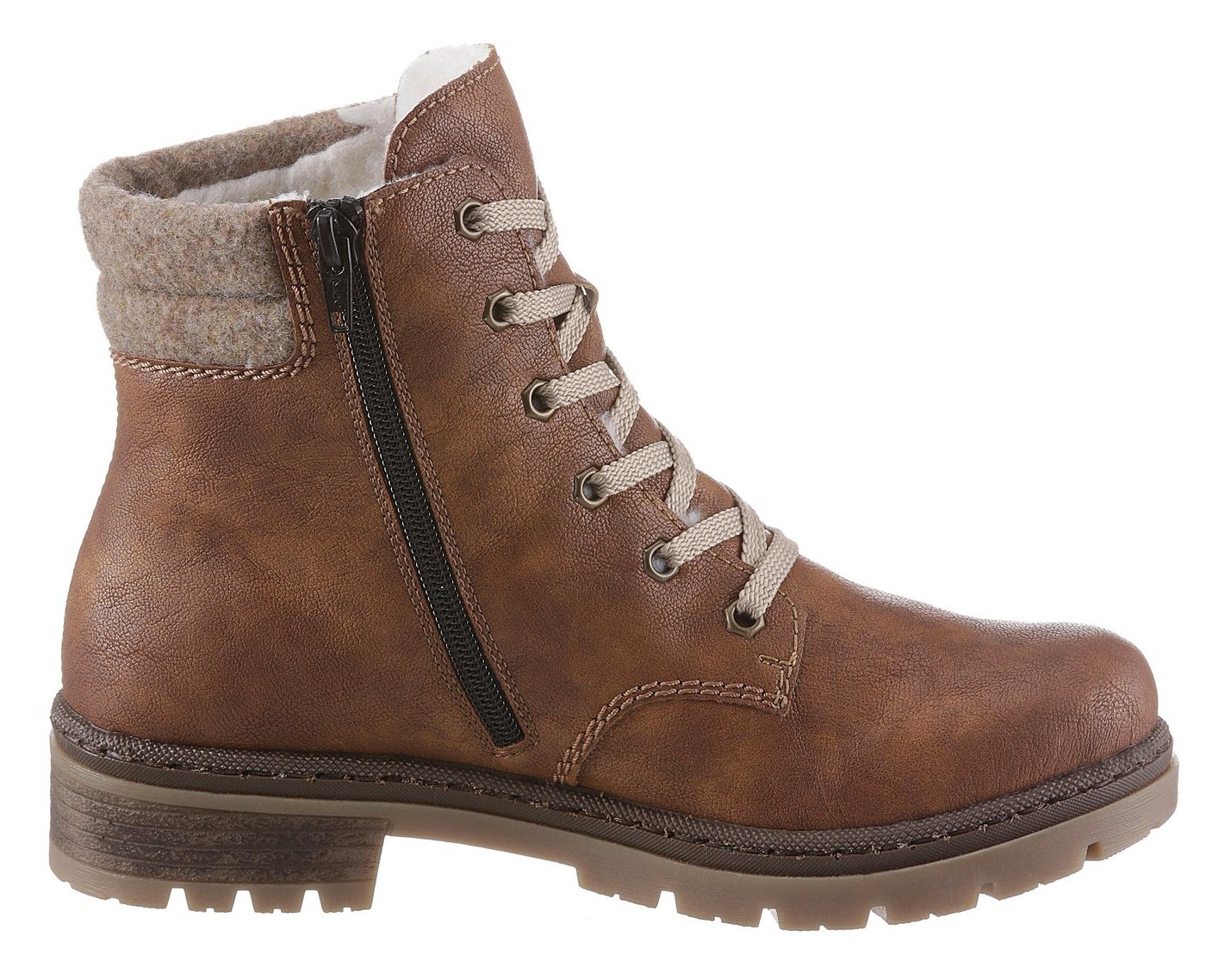 Rieker Winterboots Winterstiefelette, Blockabsatz, in trendiger Used-Optik – Bild 5 von 5