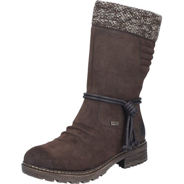 Rieker Winterstiefel Winterboots, Blockabsatz, TEX-Membran, mit gestricktem Schaftrand