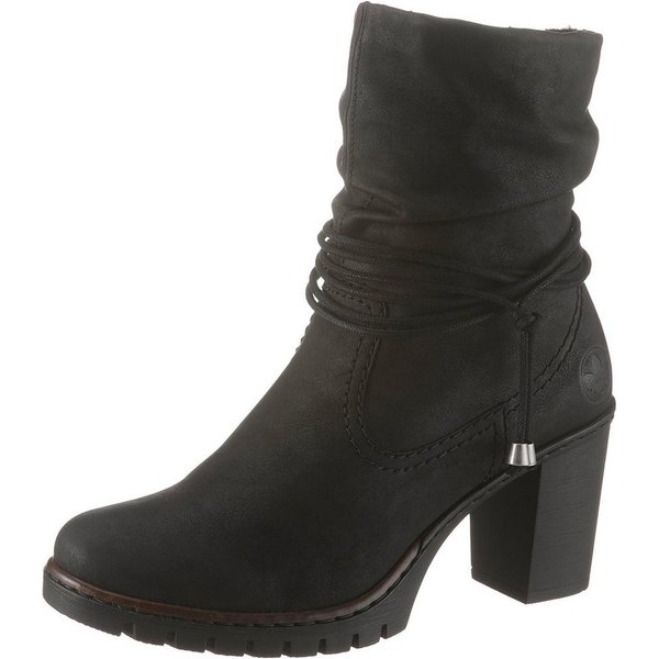 Rieker Winterstiefelette, Boots, Trichterabsatz, Warmfutter, mit gerafftem Schaft