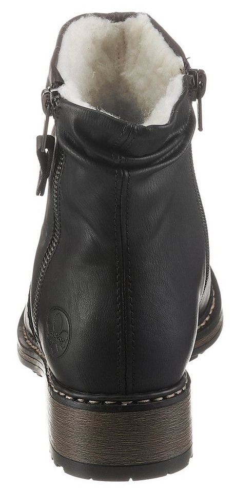 Rieker Winterstiefelette, Winterboots, Blockabsatz, Profilsohle, mit Zierreißverschluss außen – Bild 2 von 5