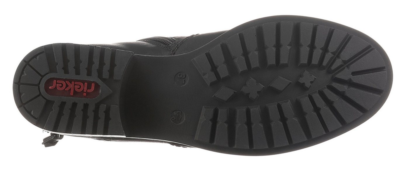 Rieker Winterstiefelette, Winterboots, Blockabsatz, Profilsohle, mit Zierreißverschluss außen – Bild 3 von 5