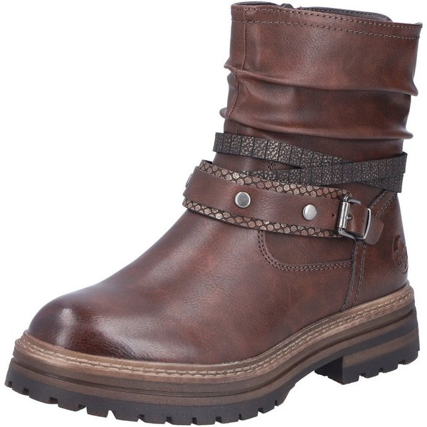 Rieker Winterstiefelette Boots, Blockabsatz, mit Zierriemchen am slouchy Schaft