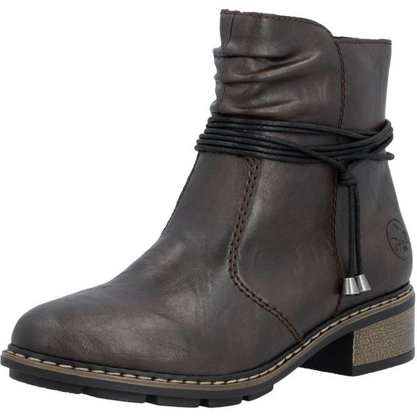 Rieker Winterstiefelette Reißverschluss-Boots mit Zierkordel und slouchy Schaft