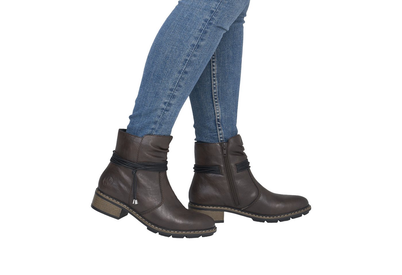 Rieker Winterstiefelette Reißverschluss-Boots mit Zierkordel und slouchy Schaft – Bild 2 von 5